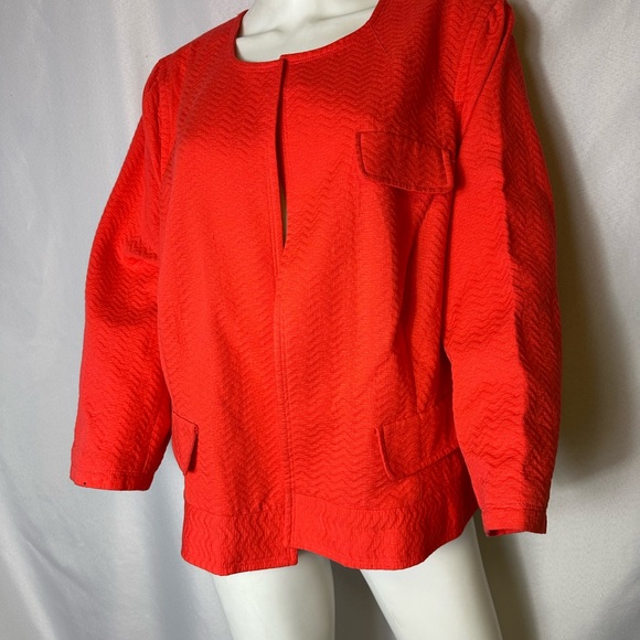 Liz Claiborne Size 3X Orange Open Front Blazer - Picture 2 of 4